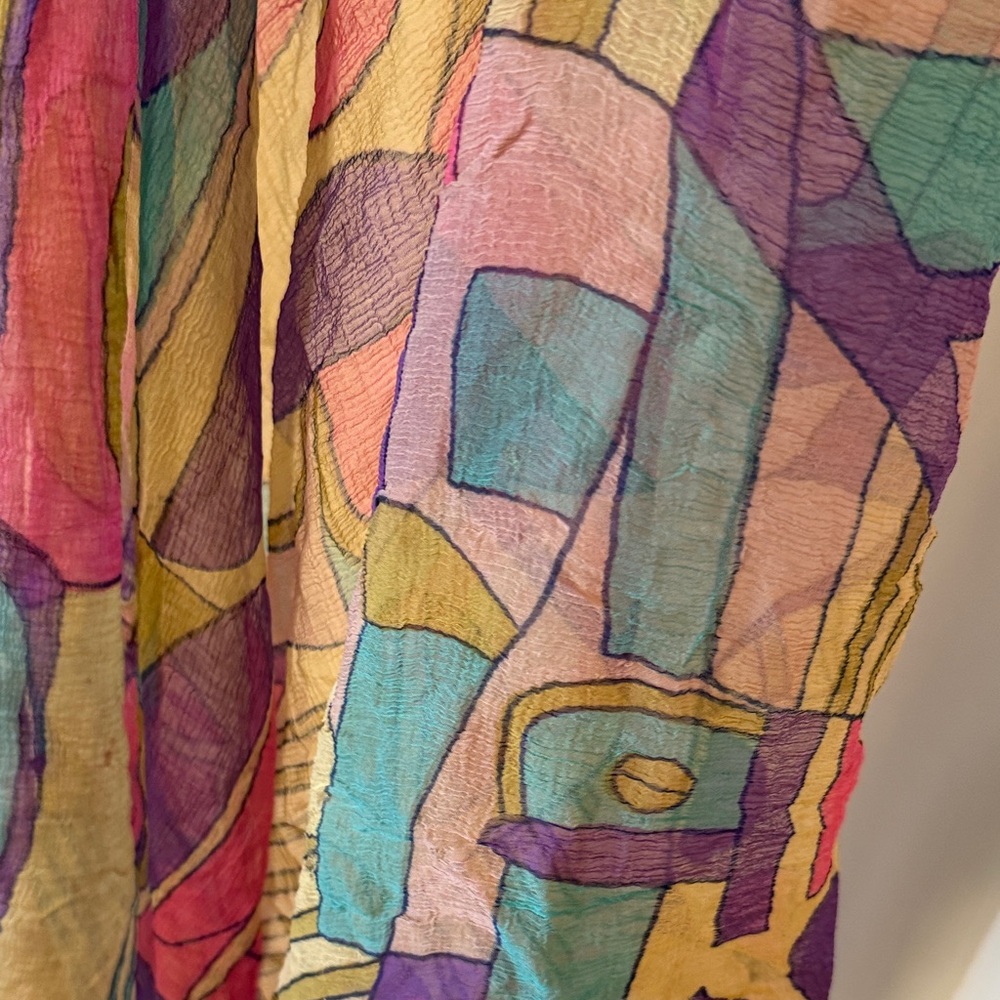 Colorful Abstract Pattern Scarf - Picture 6 of 6